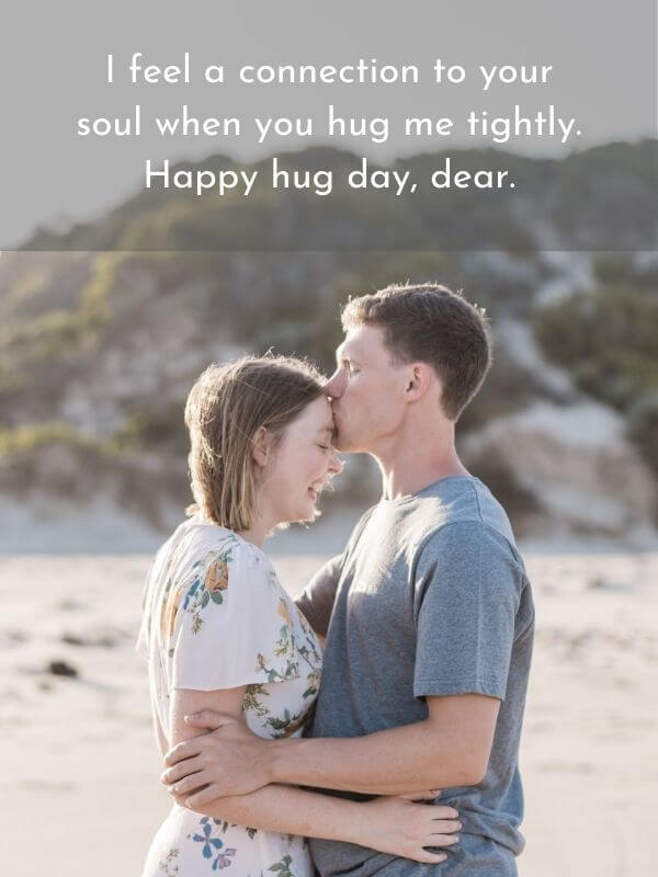 Happy Hug Day Wish Quote for Wife