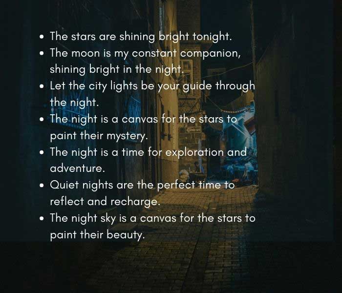 Unique Dark Night Captions for Instagram